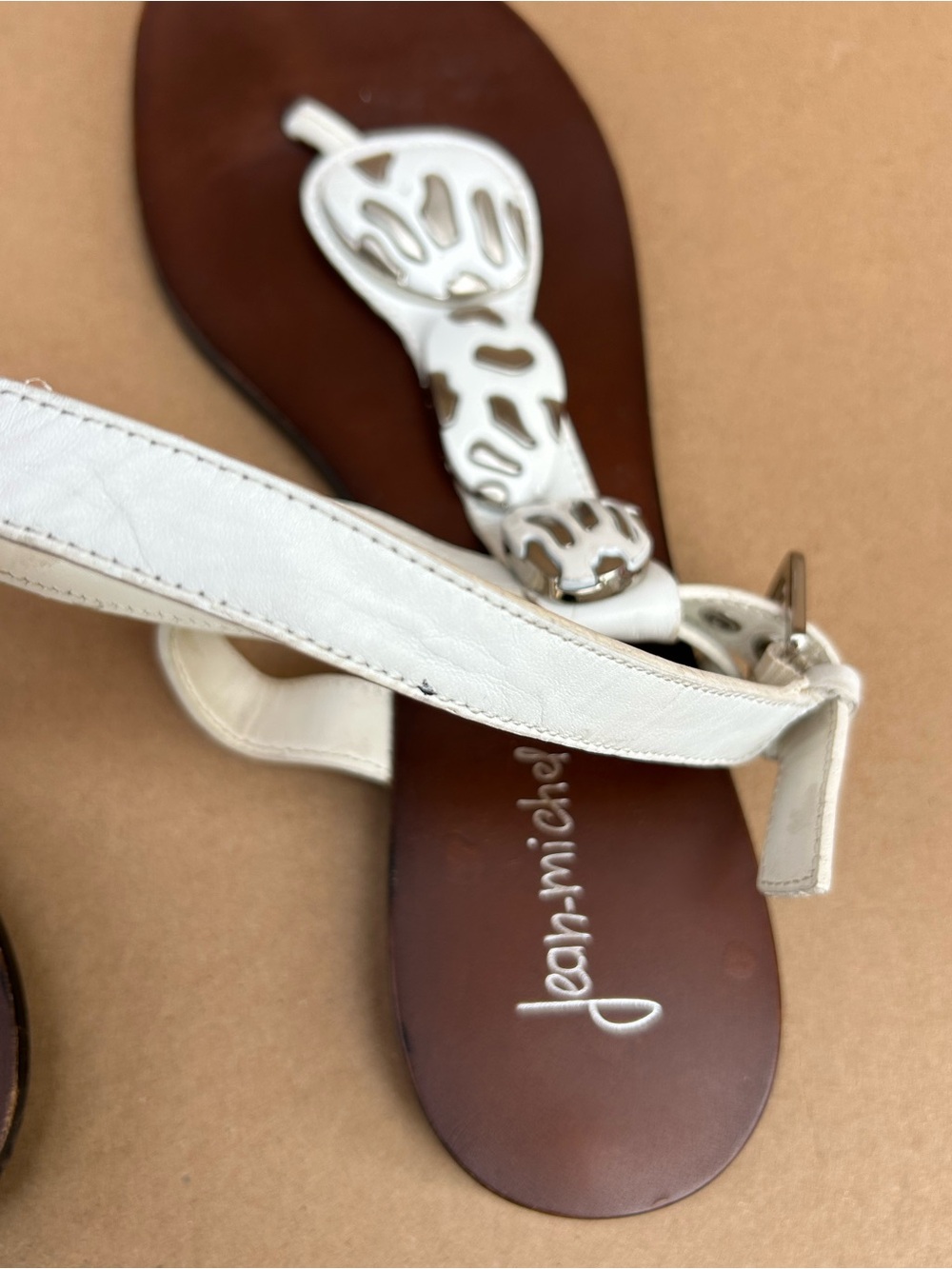 Jean Michel Cazabat Women's Talia Leather Sandals minimalist EU 38.5 US 8 white - Picture 6 of 9